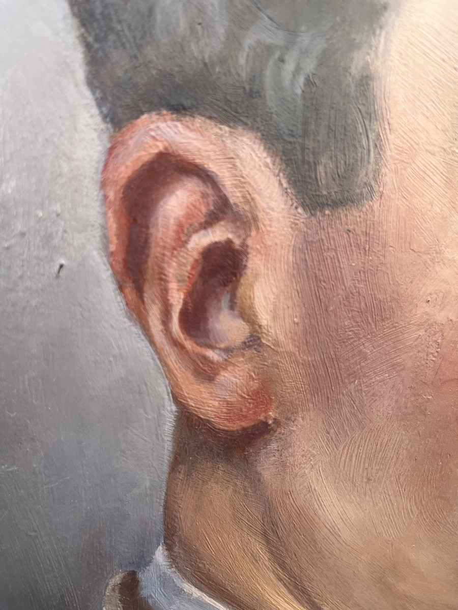 Self-portrait, 1933 August Hirsching.  German School.-photo-6