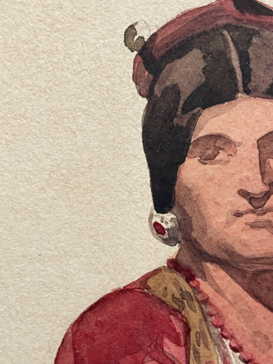 Femme de Capri, de la série « Costumes italiens », XIXe siècle. Aquarelle.-photo-8
