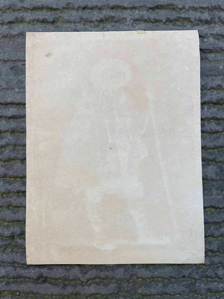 Paysan italien en costume traditionnel ciociaro, Campagne romaine,inscriptions en français,XIXe-photo-6