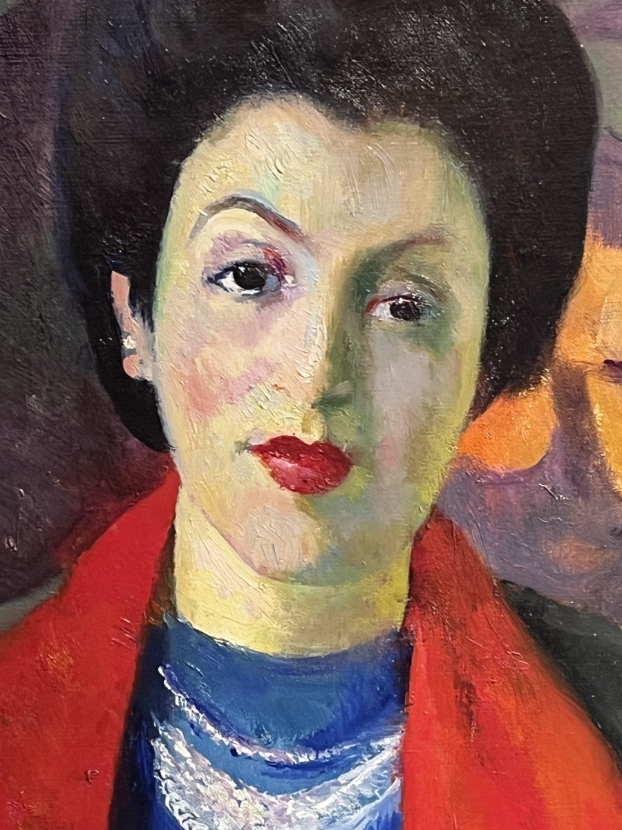 E. Gordigiani, Portrait Of Lina Bietoletti, Florence 1949, Oil On Canvas-photo-2