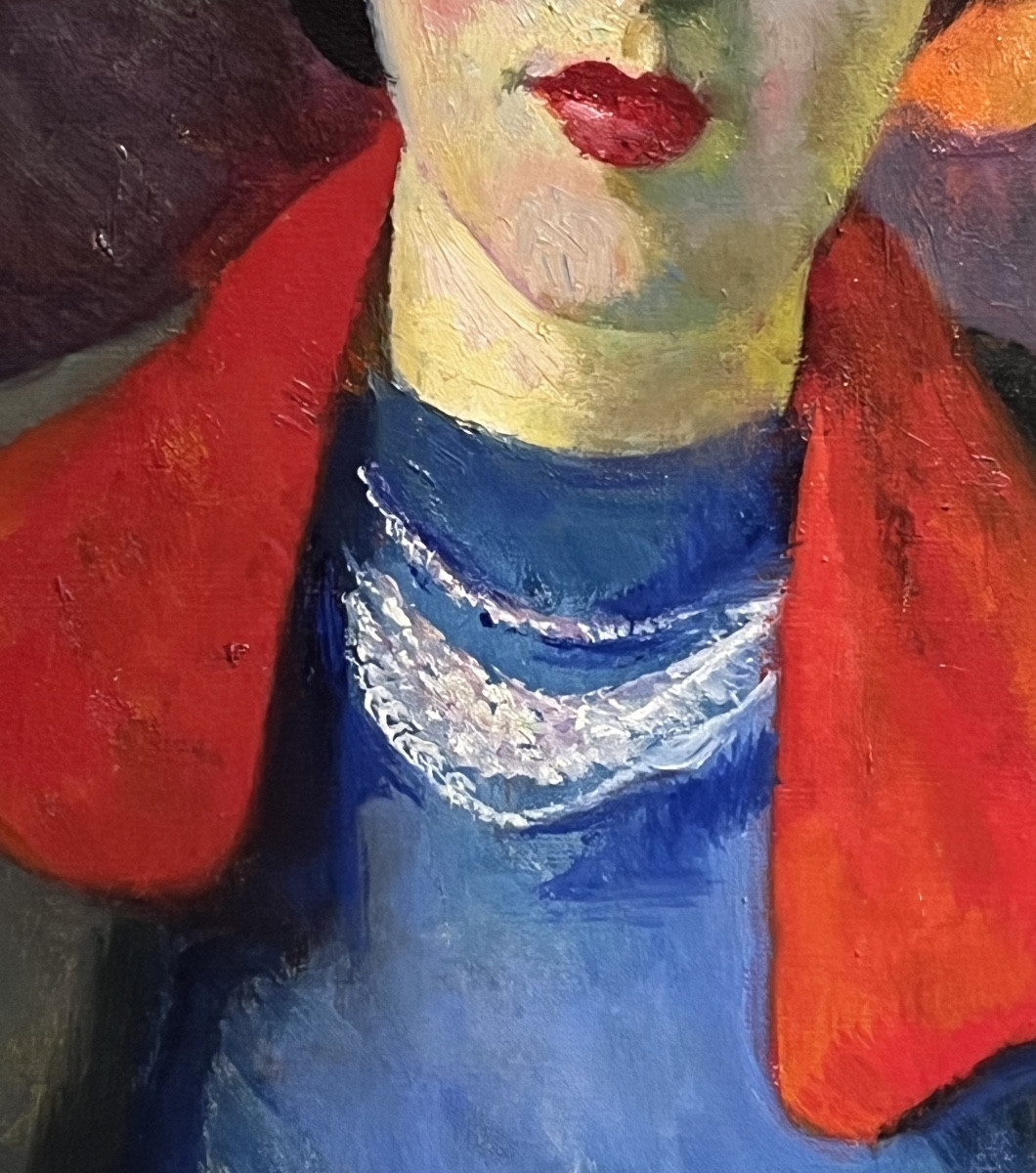 E. Gordigiani, Portrait Of Lina Bietoletti, Florence 1949, Oil On Canvas-photo-1