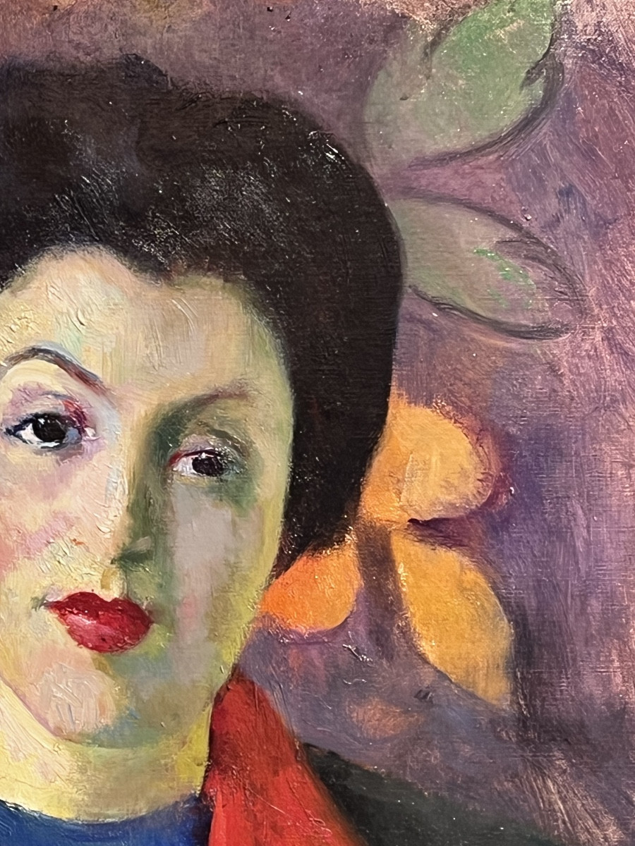 E. Gordigiani, Portrait Of Lina Bietoletti, Florence 1949, Oil On Canvas-photo-2