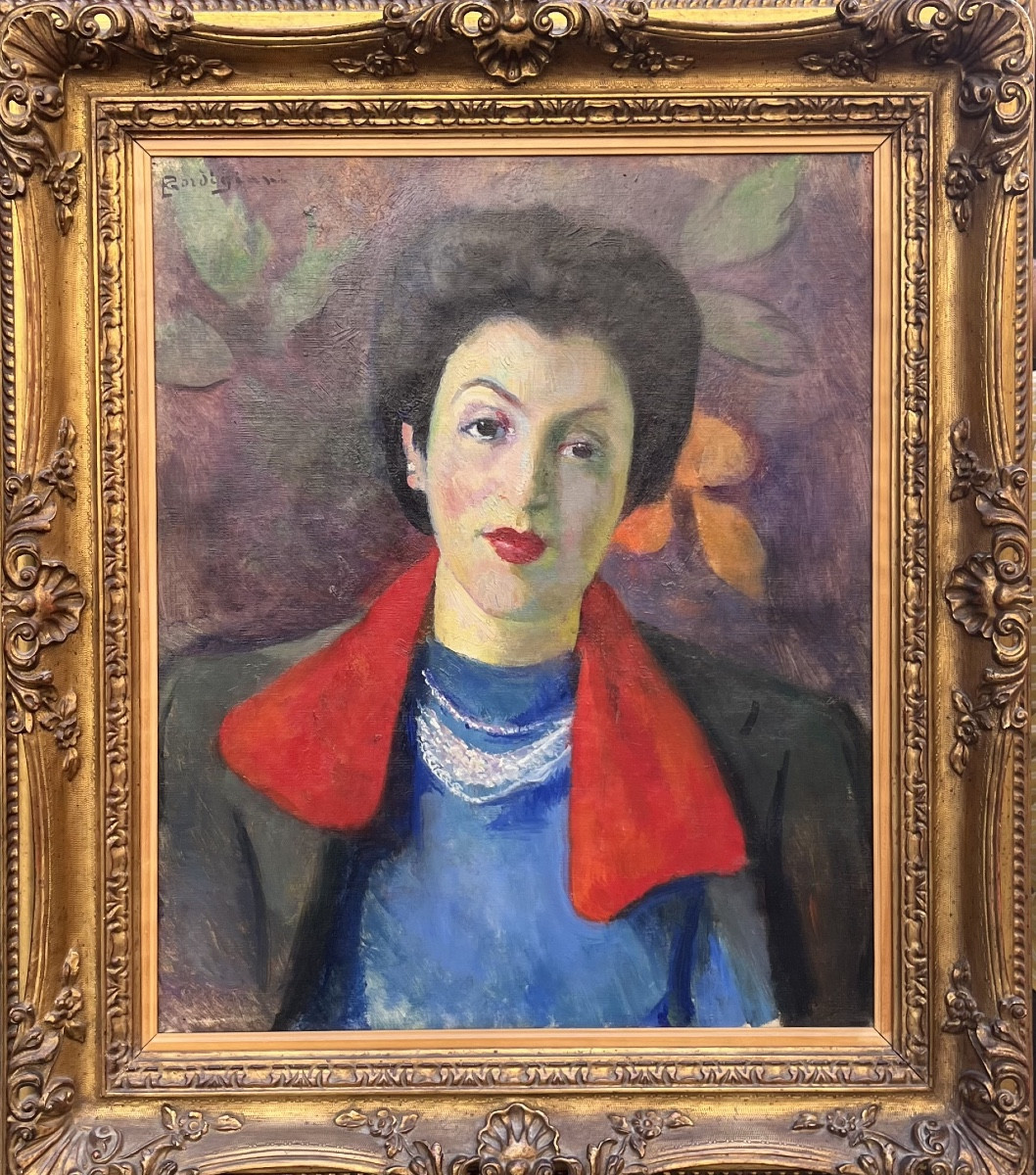 E. Gordigiani, Portrait Of Lina Bietoletti, Florence 1949, Oil On Canvas-photo-3