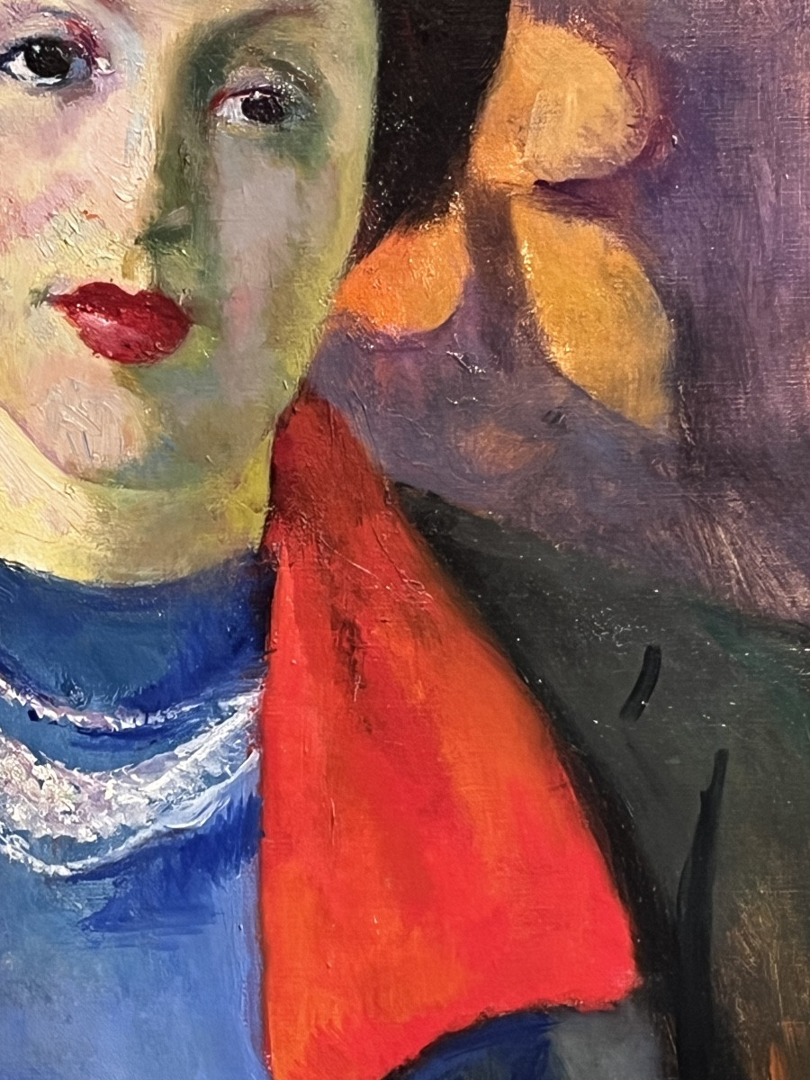 E. Gordigiani, Portrait Of Lina Bietoletti, Florence 1949, Oil On Canvas-photo-8