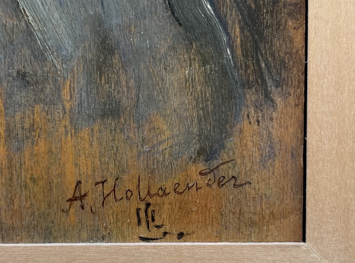 Alfonso Hollaender, Portrait Of An Oriental Man “giacomino”, Signed And Dated 1878-photo-4