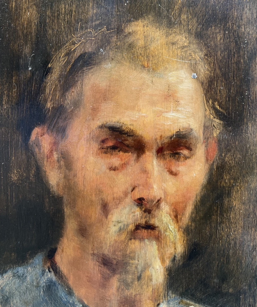 Alfonso Hollaender, Portrait Of An Oriental Man “giacomino”, Signed And Dated 1878-photo-5