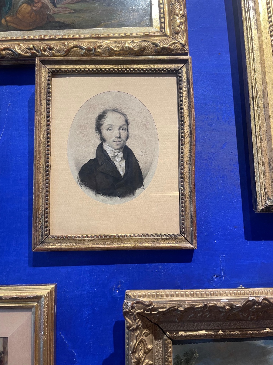 Portrait Of A Young Man, Pastel On Paper, Signed And Dated E. Bouchardy, 1819-photo-8