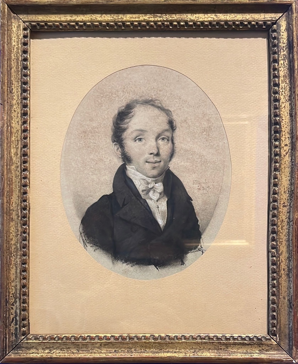 Portrait Of A Young Man, Pastel On Paper, Signed And Dated E. Bouchardy, 1819