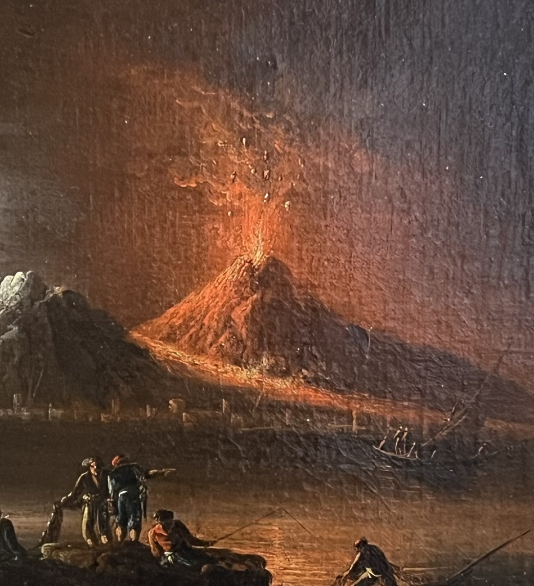 View Of The Gulf Of Naples With Night Eruption Of Vesuvius, Early 19th C., Circle Of Fidanza  G-photo-2