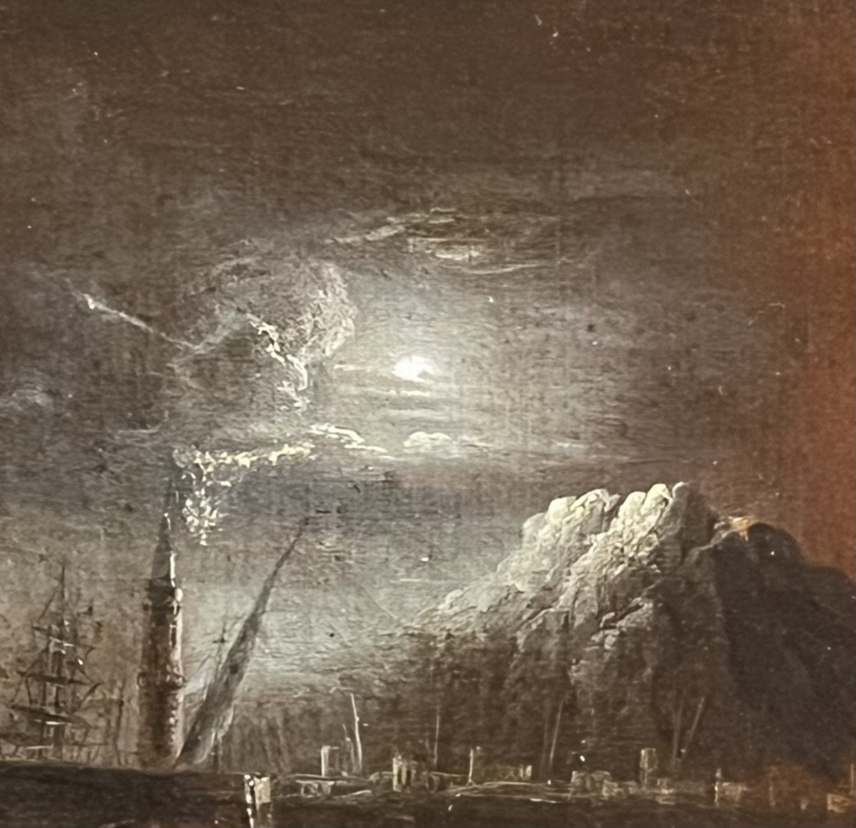 View Of The Gulf Of Naples With Night Eruption Of Vesuvius, Early 19th C., Circle Of Fidanza  G-photo-1