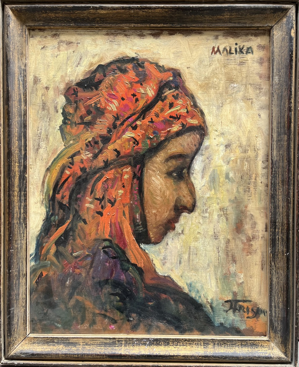 Jehan Frison (1882-1961) Malika, portrait marocain, période Fez-Bou Saâda, vers 1926-photo-2