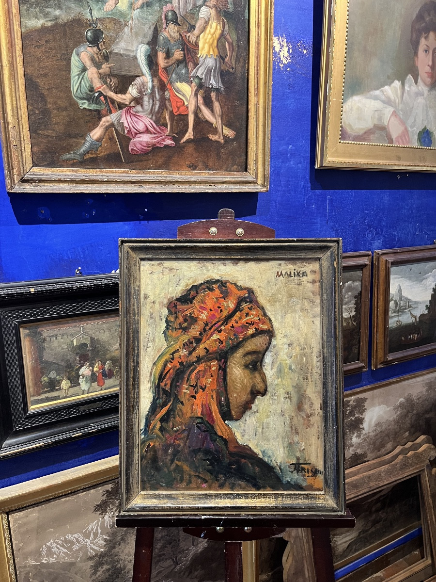 Jehan Frison (1882-1961) Malika, portrait marocain, période Fez-Bou Saâda, vers 1926-photo-4