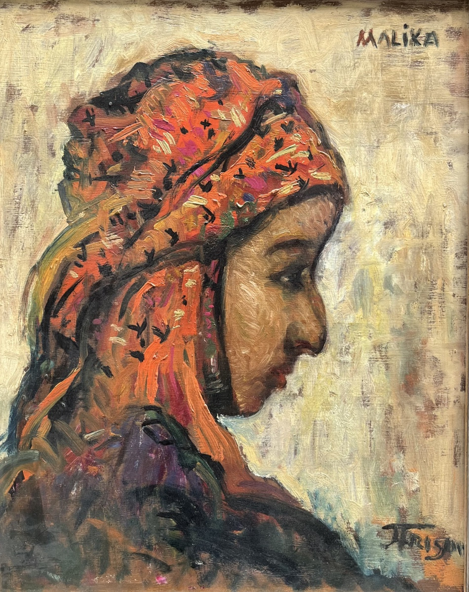 Jehan Frison (1882-1961) Malika, portrait marocain, période Fez-Bou Saâda, vers 1926