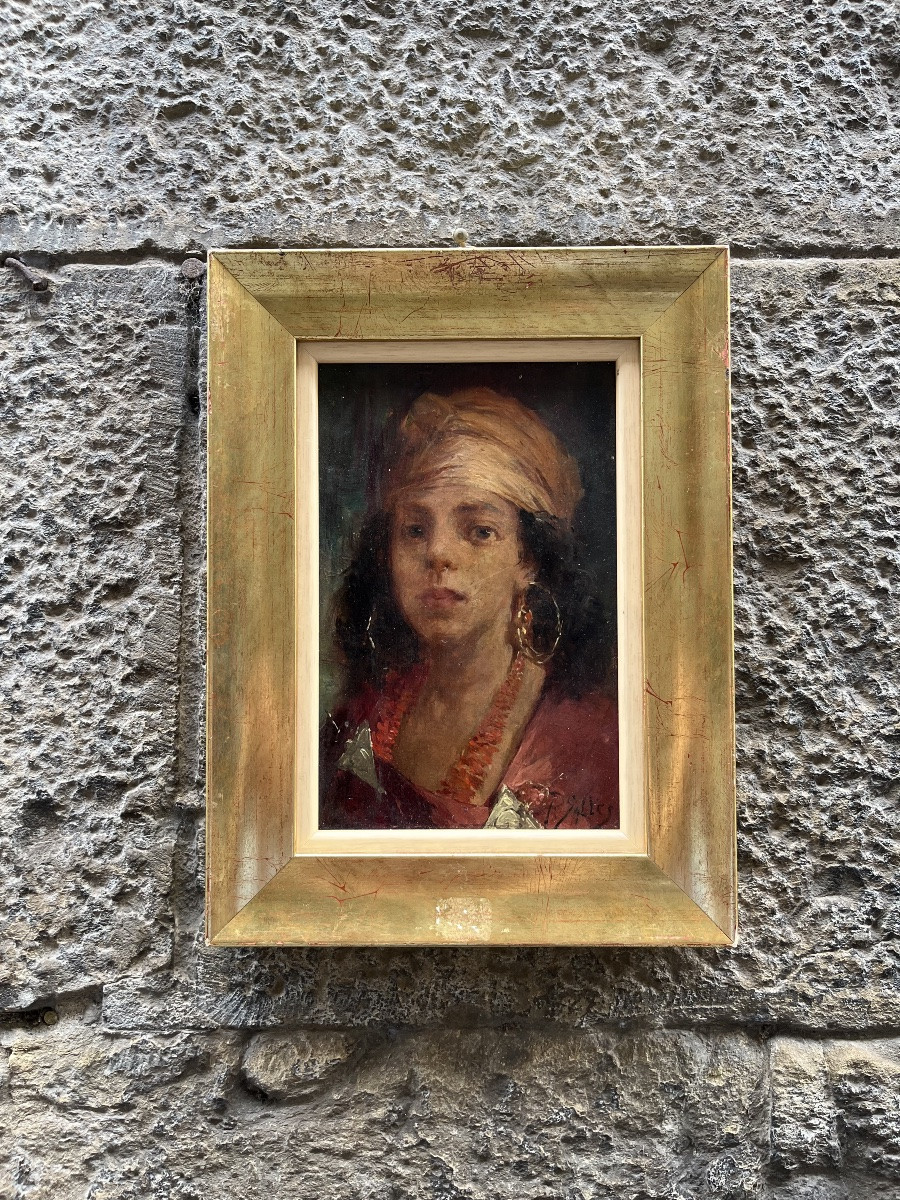 Pierre Alexandre Salles (1867-1915)  Young Oriental Woman. Signed.-photo-6