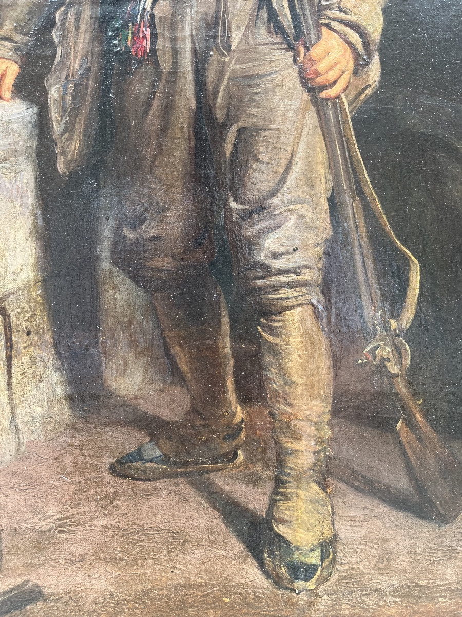 Brigand italien dans son refuge avec coffret de bijoux, signé Pauwels, v.1850-photo-6