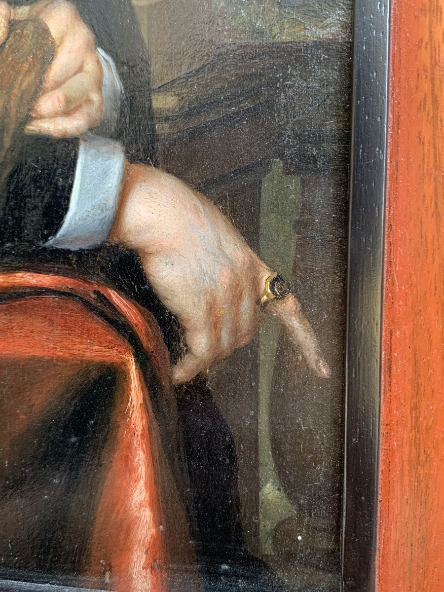 Portrait de gentilhomme, école de Nicolas Maes, Provinces-Unies, v.1680, panneau de chêne-photo-4