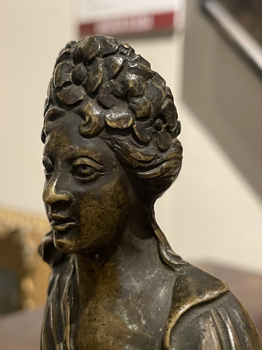 Paire de bustes en bronze, anciennes poignées de meuble, XVIIIe / XIXe siècle  -photo-6
