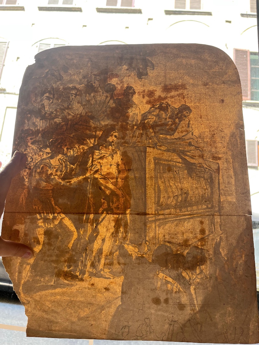 Ecce Homo. Christ devant Pilate, dessin lavis, fin XVIIIe – début XIXe siècle . -photo-4