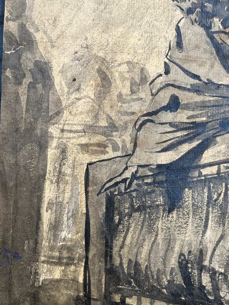 Ecce Homo. Christ devant Pilate, dessin lavis, fin XVIIIe – début XIXe siècle . -photo-4