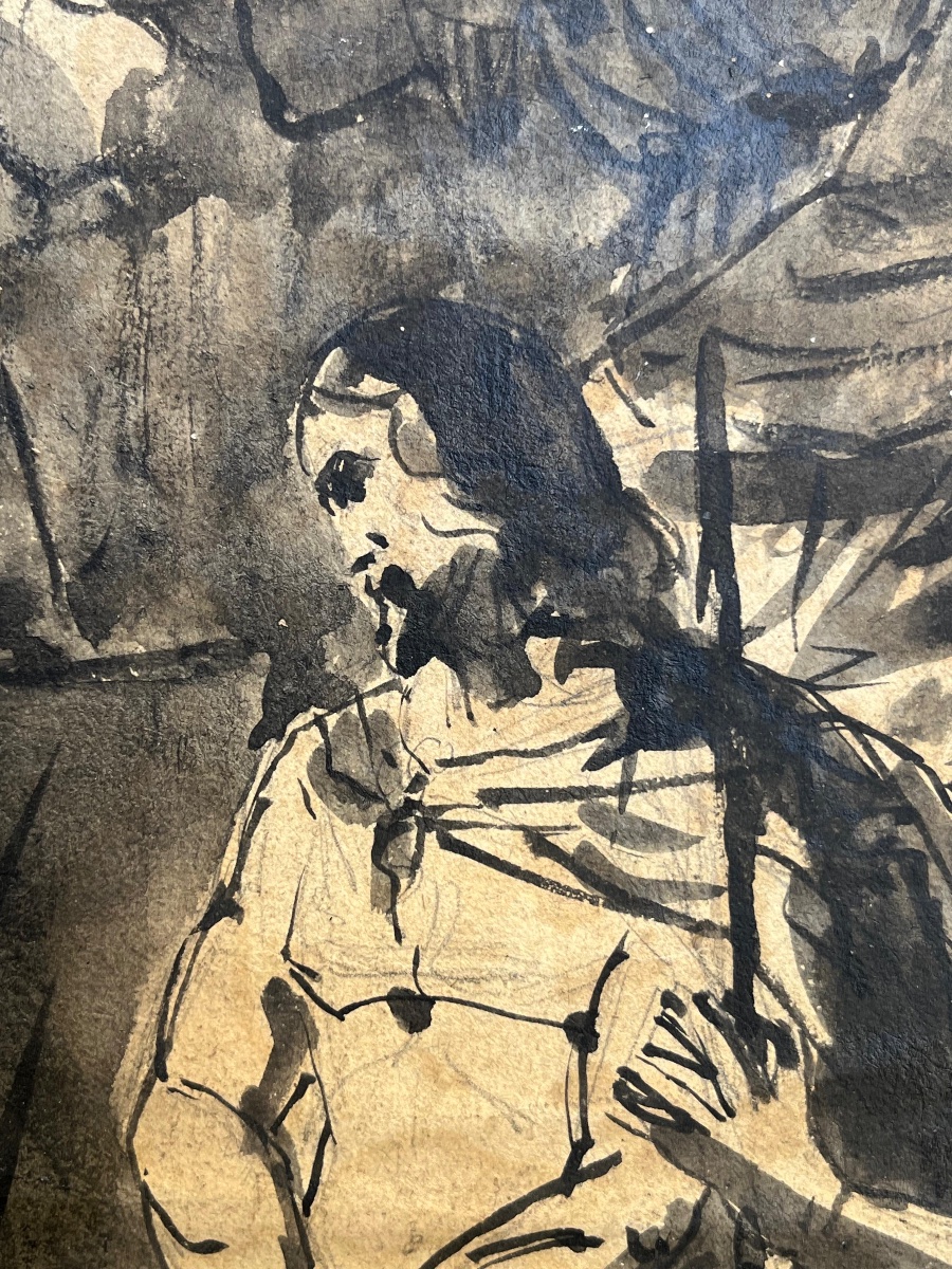 Ecce Homo. Christ devant Pilate, dessin lavis, fin XVIIIe – début XIXe siècle . -photo-7