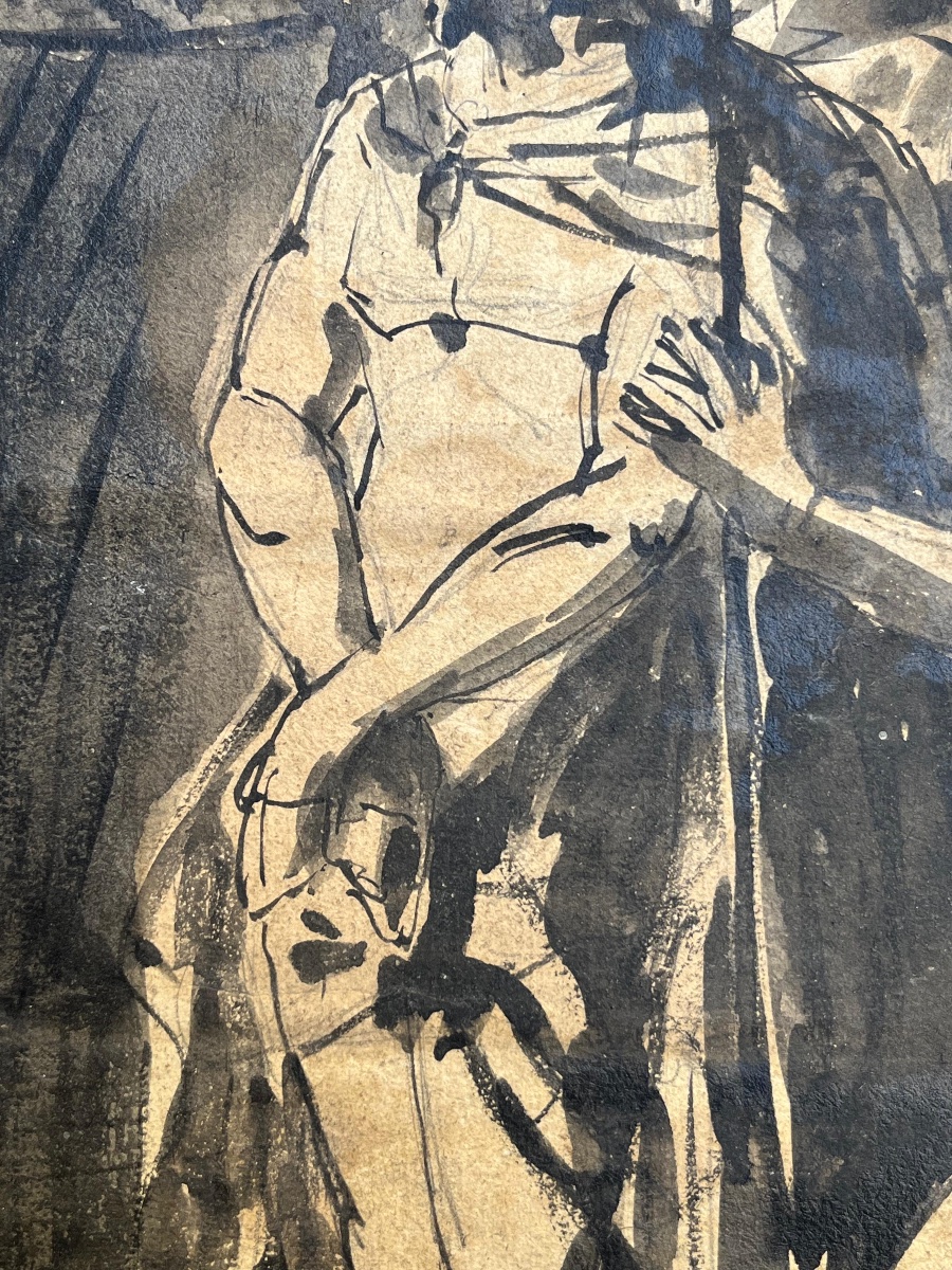 Ecce Homo. Christ devant Pilate, dessin lavis, fin XVIIIe – début XIXe siècle . -photo-8