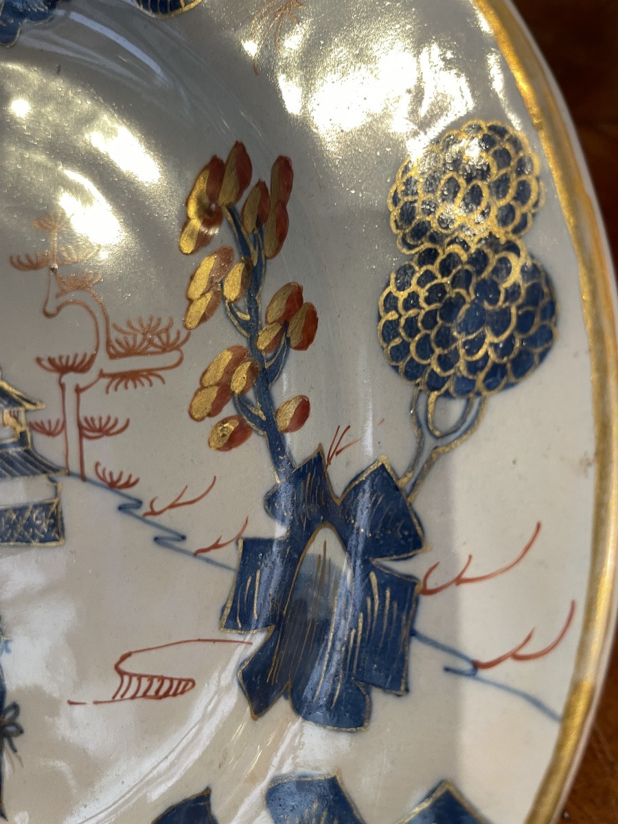 Pair Of Maiolica Plates With Pagodas, Felice Clerici Manufacture, Milan, C. 1750-1770 . Cm 23-photo-4