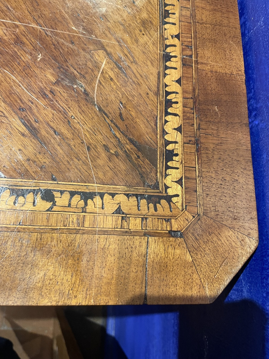 Neoclassical Desk With Floral Vase Marquetry Tuscany Late 18th Century  -photo-5