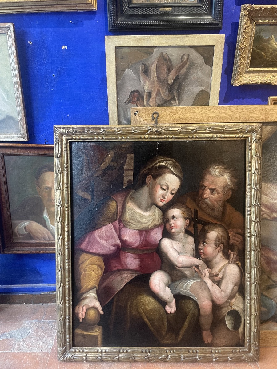 Sainte Famille avec saint Jean-Baptiste, entourage d’Orazio Samacchini, école bolonaise XVIe -photo-2