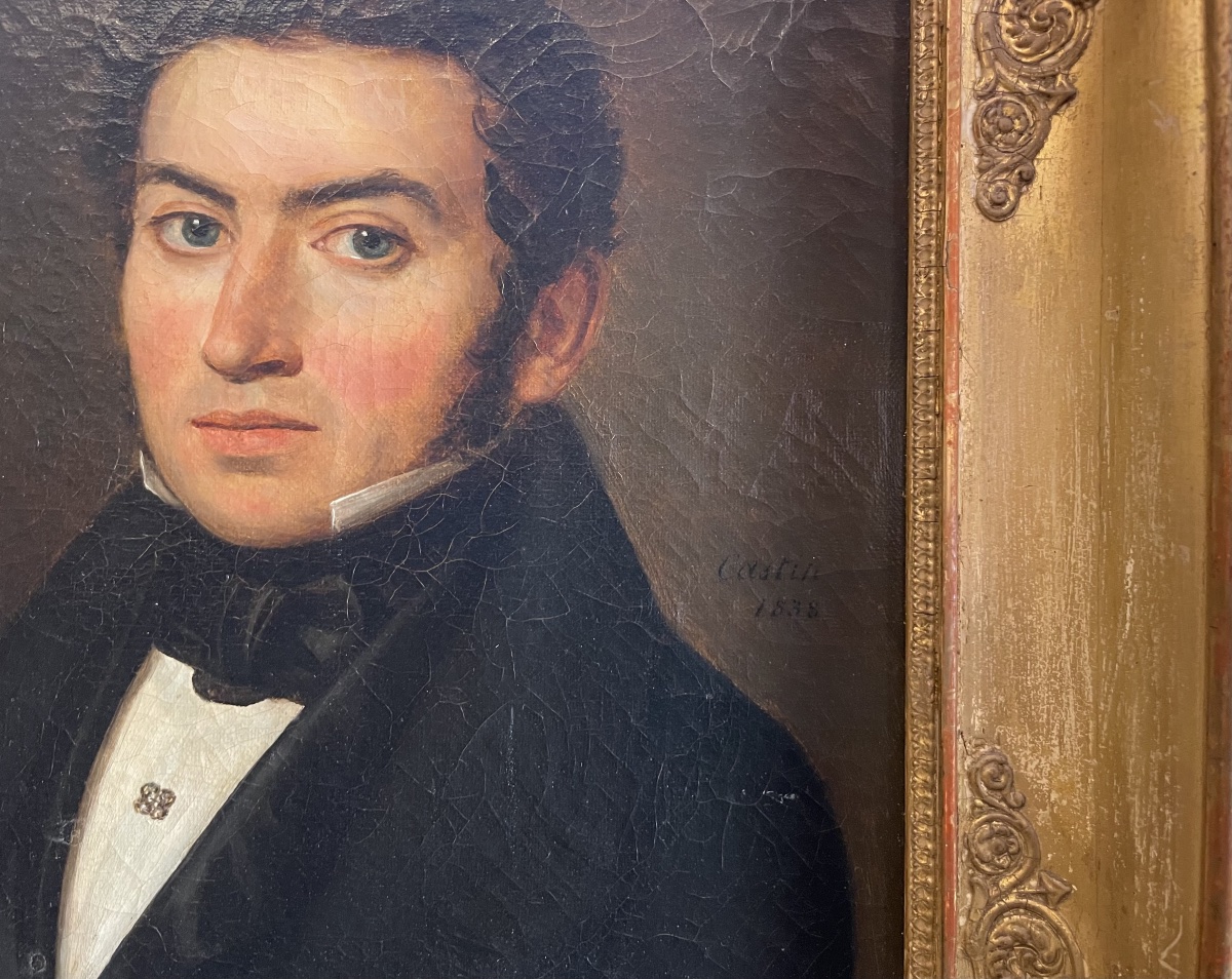 Portrait Of A Gentleman By Jean Jacques Marie Castin, Signed And Dated 1838-photo-8