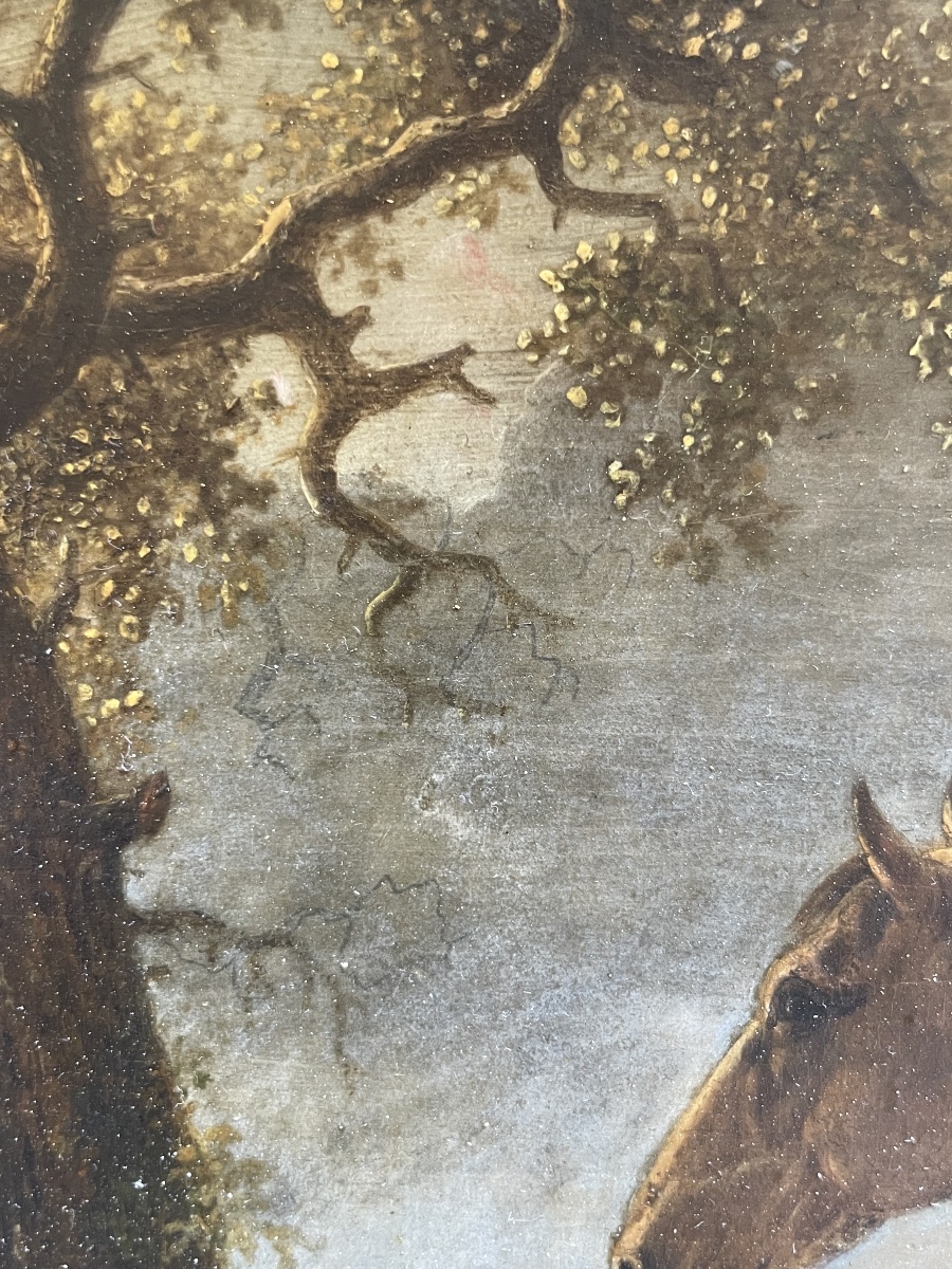 Portrait Of A Bay Horse With A Docked Tail In A Landscape  18th-century Dutch School  -photo-3