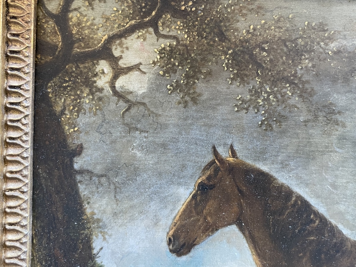 Portrait Of A Bay Horse With A Docked Tail In A Landscape  18th-century Dutch School  -photo-5