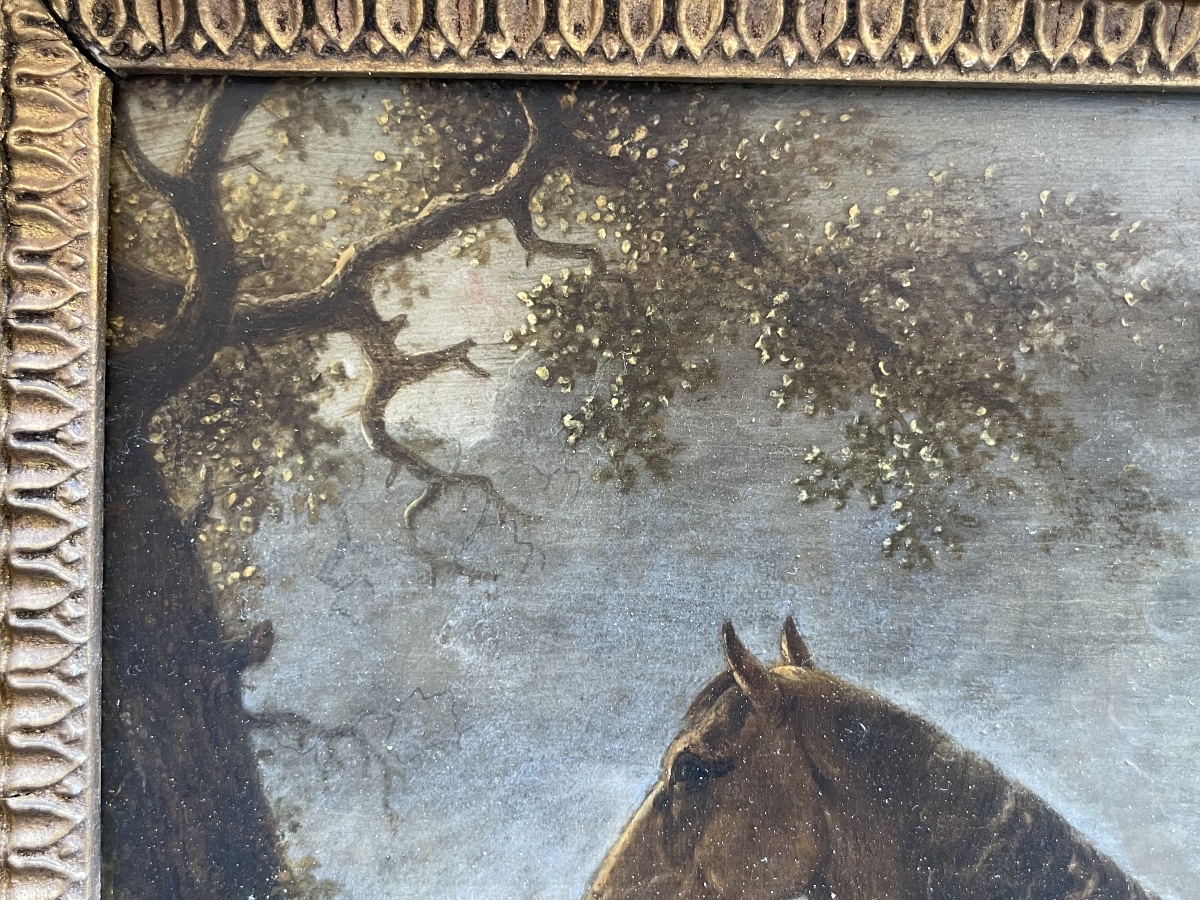 Portrait Of A Bay Horse With A Docked Tail In A Landscape  18th-century Dutch School  -photo-8
