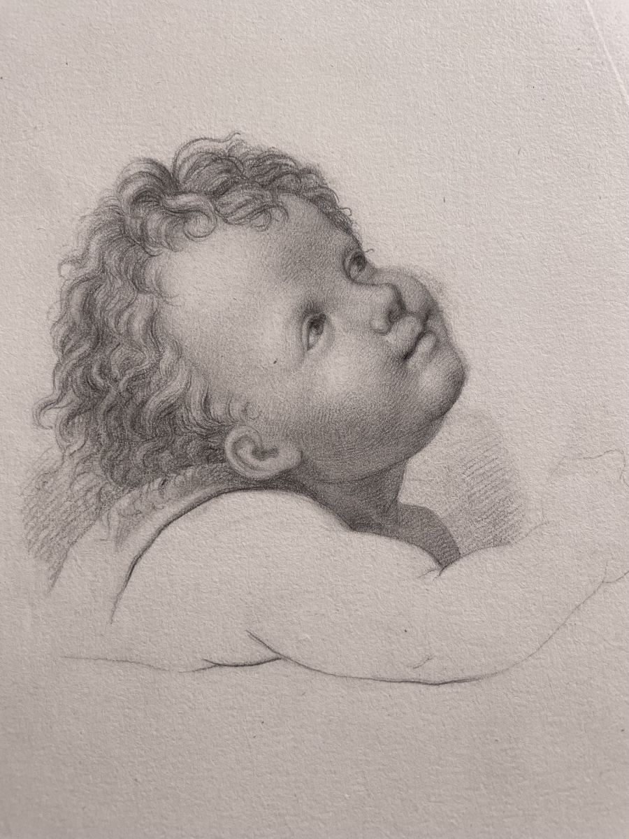 The Head Of A Little Angel, Academic Study, Florentine School, Late 18th – Early 19th Century  -photo-5