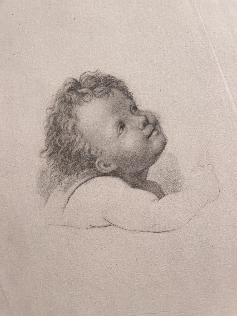 The Head Of A Little Angel, Academic Study, Florentine School, Late 18th – Early 19th Century  -photo-6