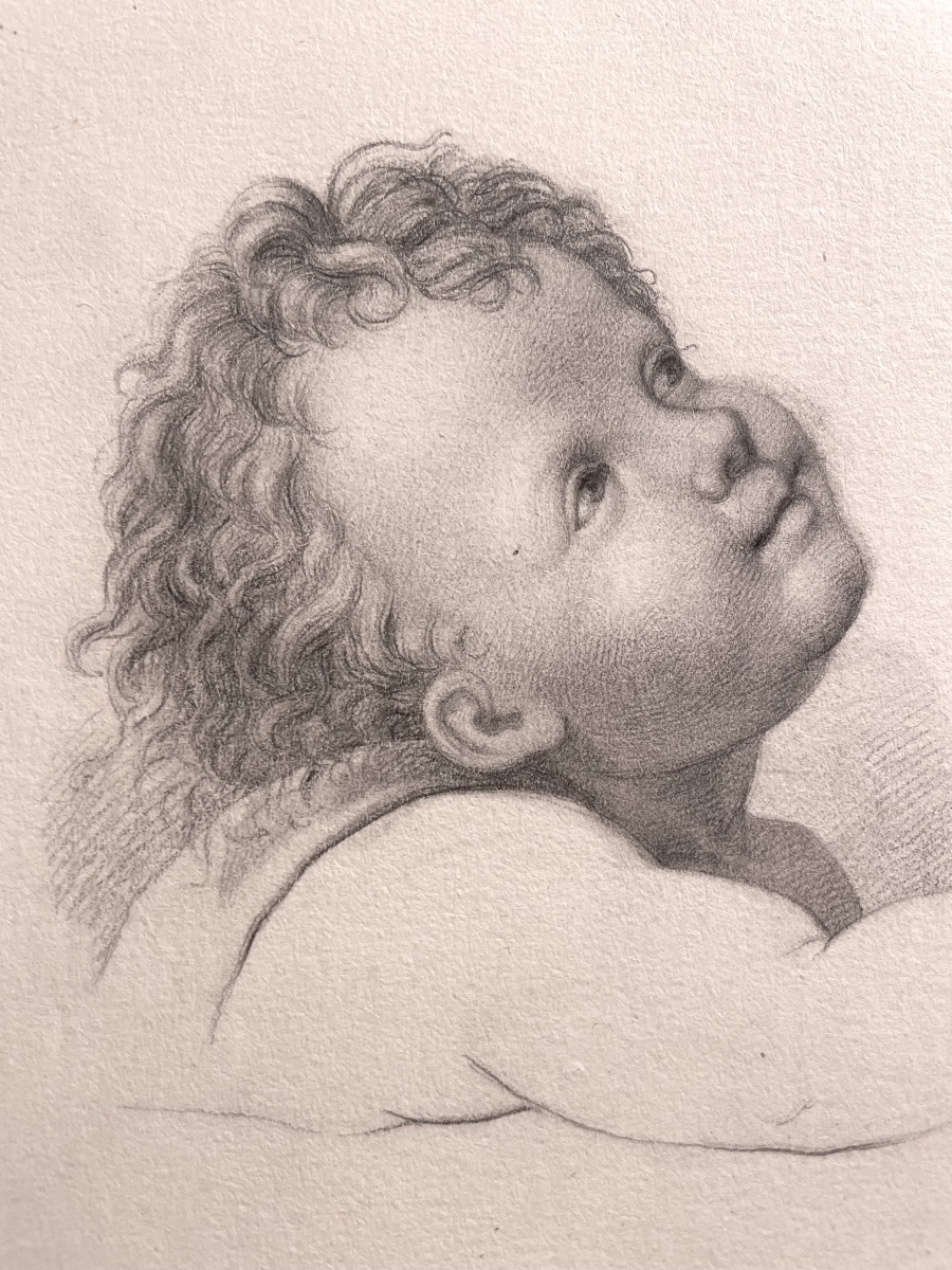 The Head Of A Little Angel, Academic Study, Florentine School, Late 18th – Early 19th Century  