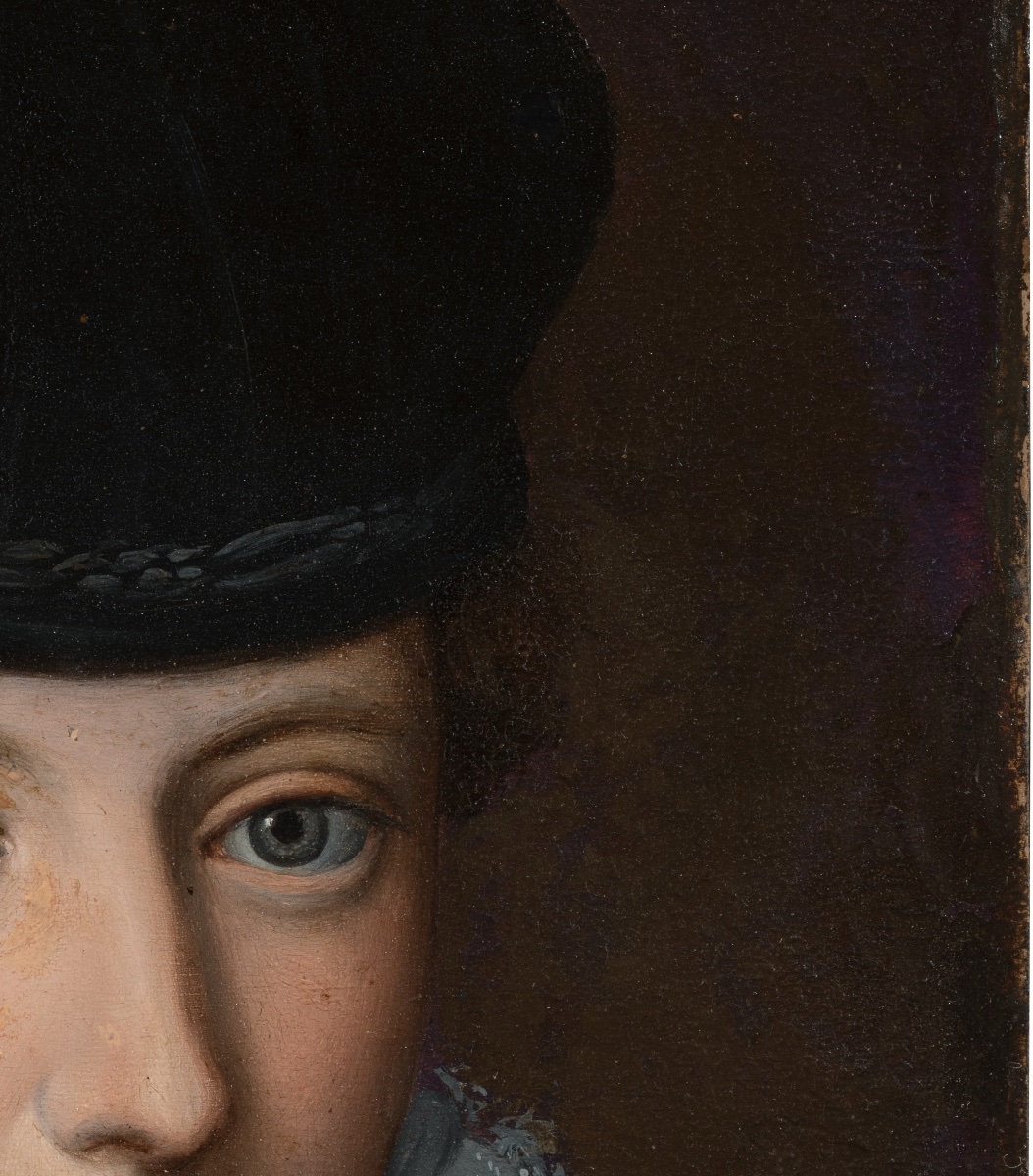Portrait de dame au chapeau de velours noir. Atelier d’Alessandro Allori. XVIe siècle.-photo-3