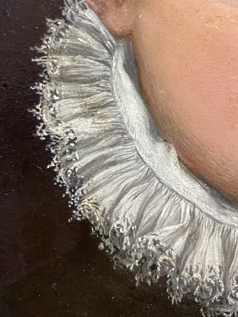 Portrait de dame au chapeau de velours noir. Atelier d’Alessandro Allori. XVIe siècle.-photo-3