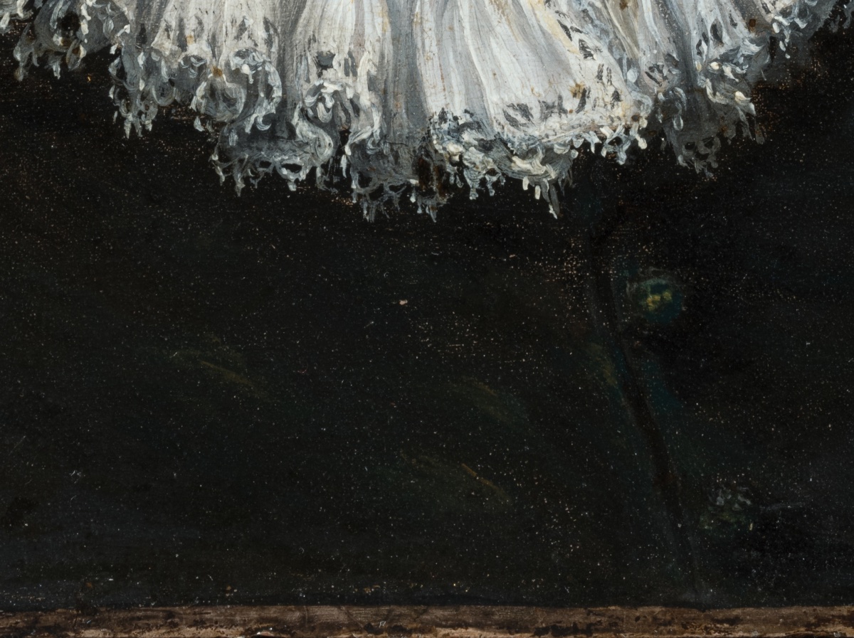 Portrait de dame au chapeau de velours noir. Atelier d’Alessandro Allori. XVIe siècle.-photo-5