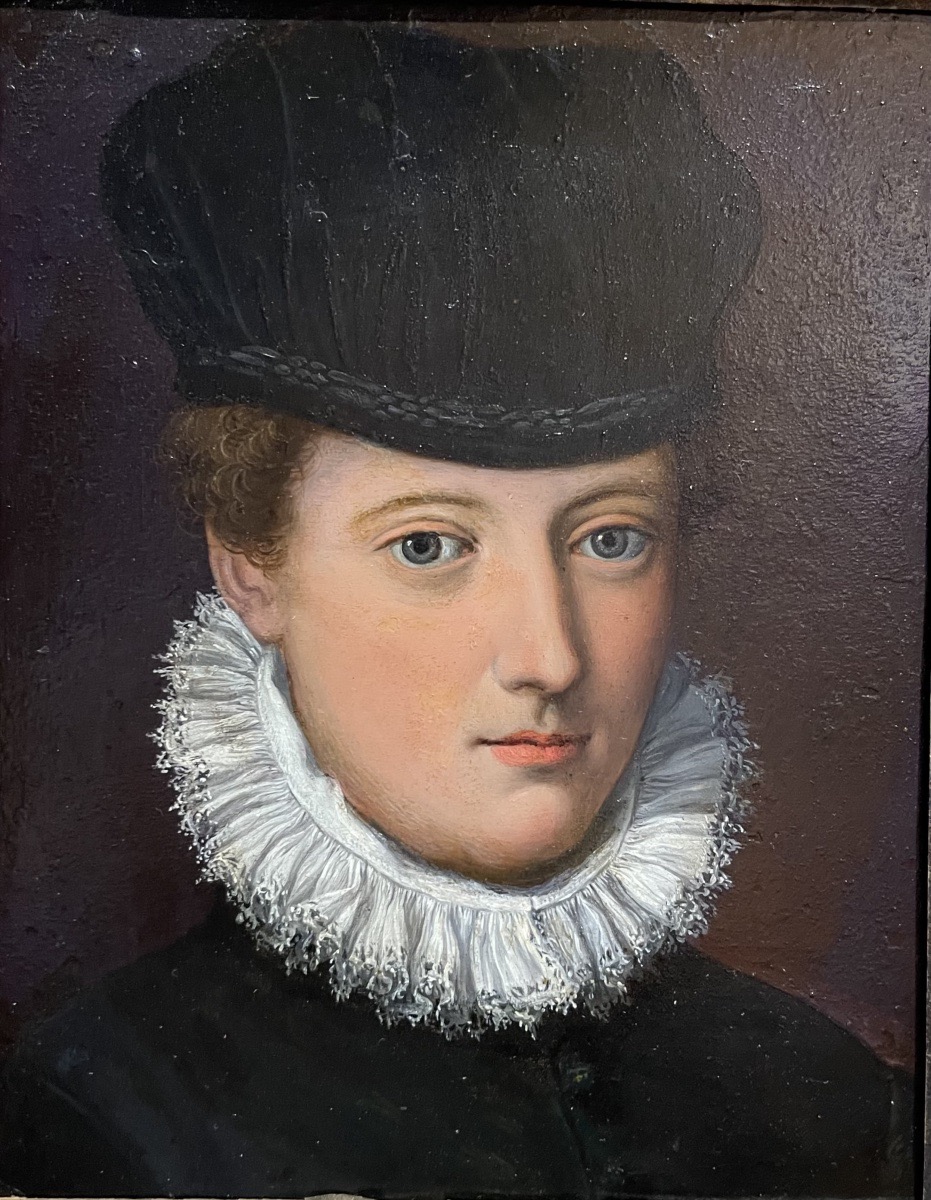 Portrait de dame au chapeau de velours noir. Atelier d’Alessandro Allori. XVIe siècle.