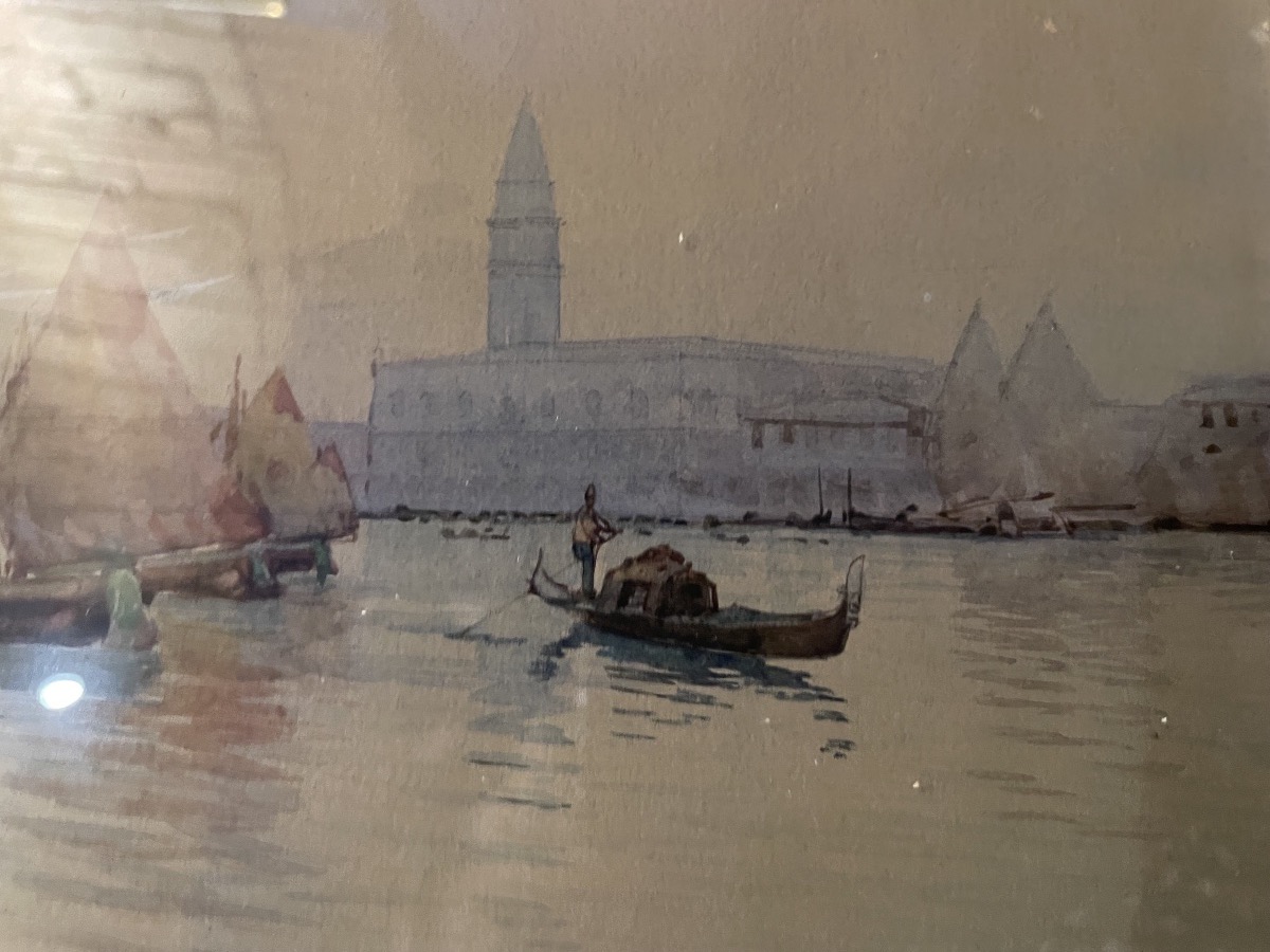 Gino Scalatelli (1876-1943?) View Of Venice From The Giudecca With Bragozzi Under Lug Sails -photo-6