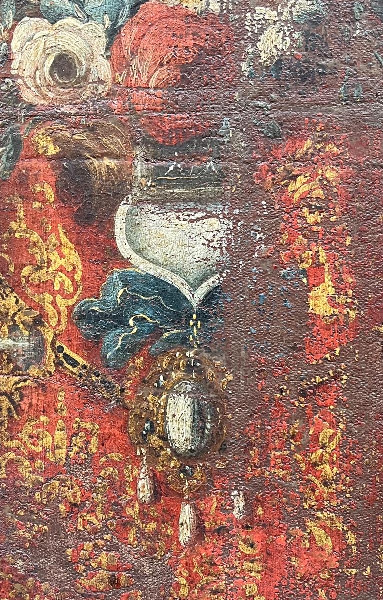 Madonna de l’Apocalypse aux ex-voto en forme de cœur. Vice-royaume du Pérou, art colonial-photo-4