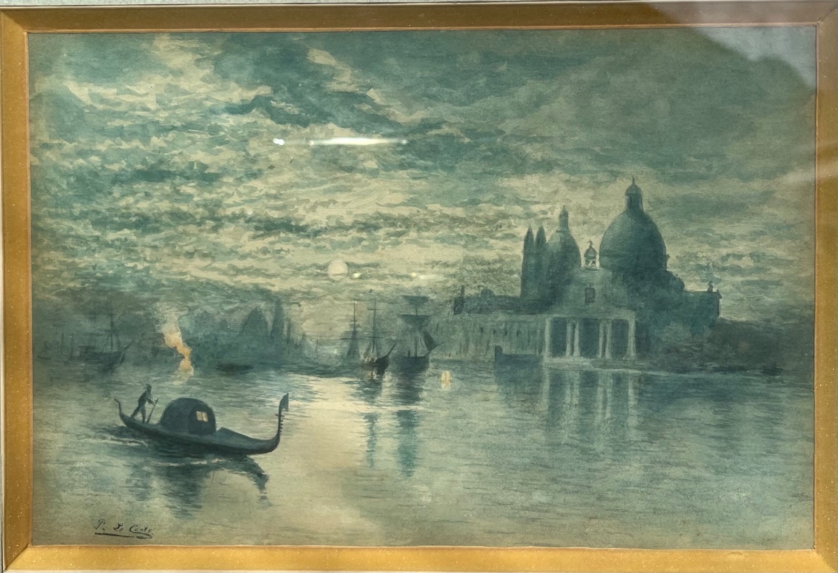 Venice, View Of The Lagoon With Santa Maria Della Salute And Sailing Ships, Pierre Leconte (1894–1946)-photo-2