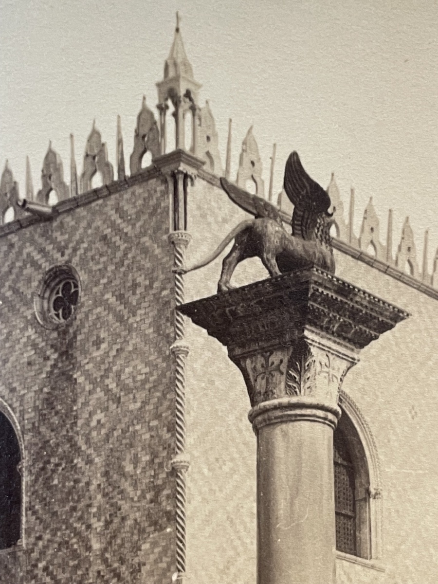 Venice, Doge’s Palace — Albumen Photograph By P. Salviati, Piazzetta San Marco, C. 1880-photo-2