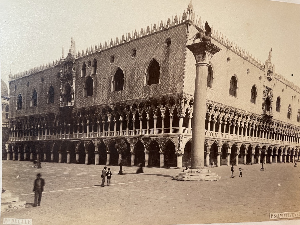 Venice, Doge’s Palace — Albumen Photograph By P. Salviati, Piazzetta San Marco, C. 1880-photo-1