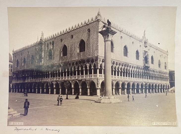 Venice, Doge’s Palace — Albumen Photograph By P. Salviati, Piazzetta San Marco, C. 1880