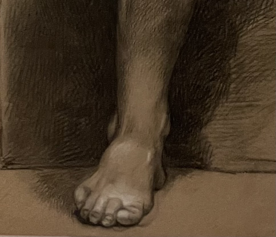 Dessin académique de nu, étude du Spinario, école florentine, vers 1800-photo-2