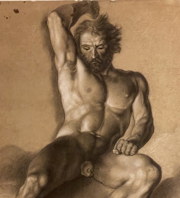 Étude académique de nu masculin, école florentine, vers 1800-photo-4