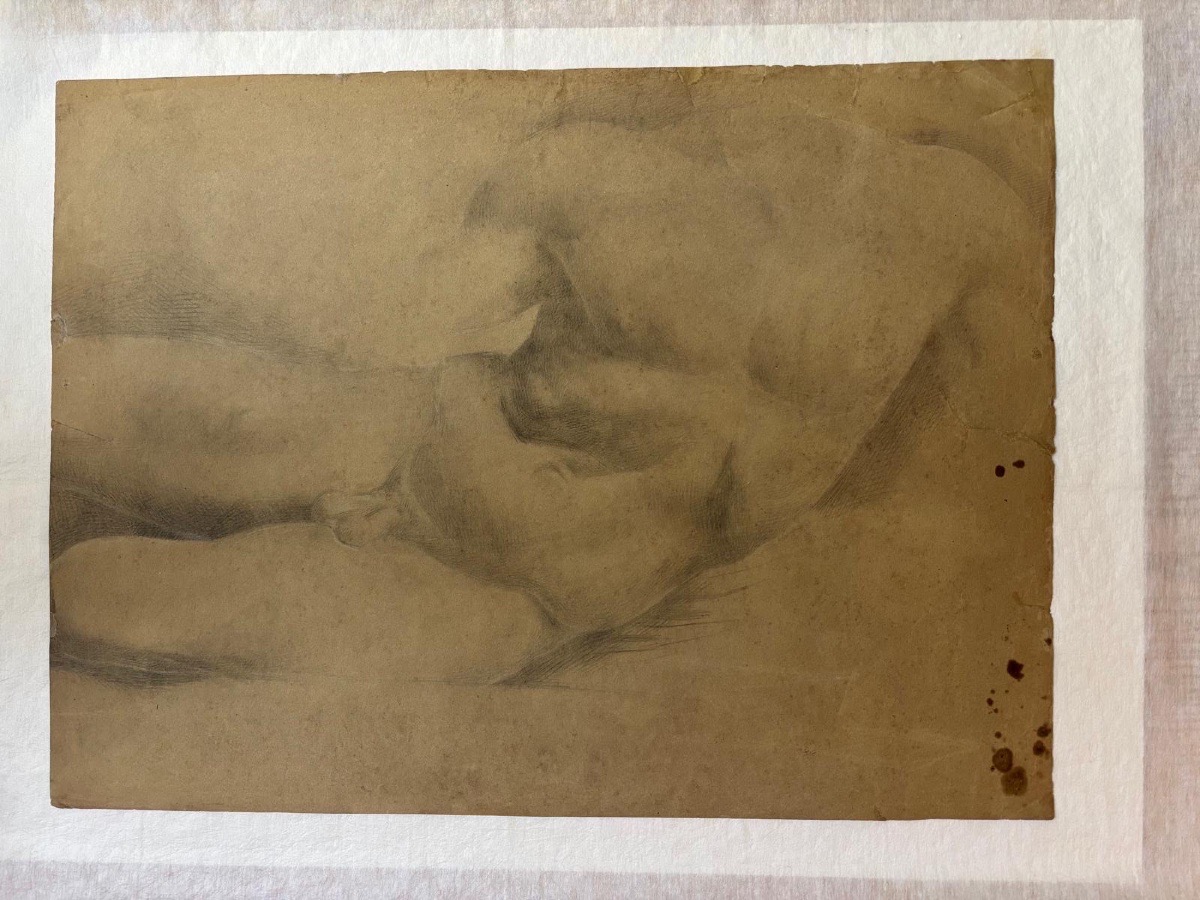 Étude académique de nu masculin, école florentine, vers 1800-photo-2
