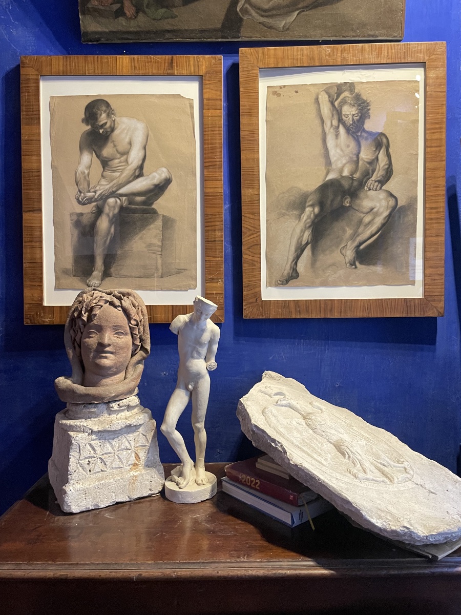 Étude académique de nu masculin, école florentine, vers 1800-photo-3