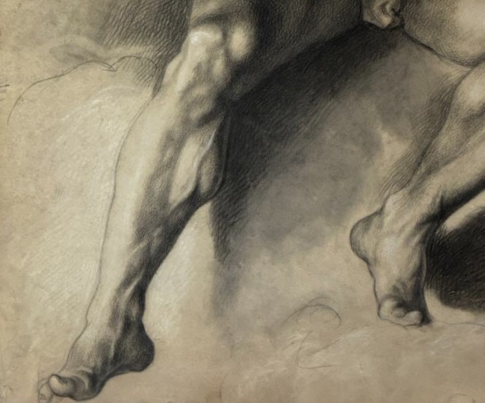 Étude académique de nu masculin, école florentine, vers 1800-photo-5